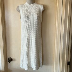 Lulus ivory cable knit sleeveless sweater dress size M